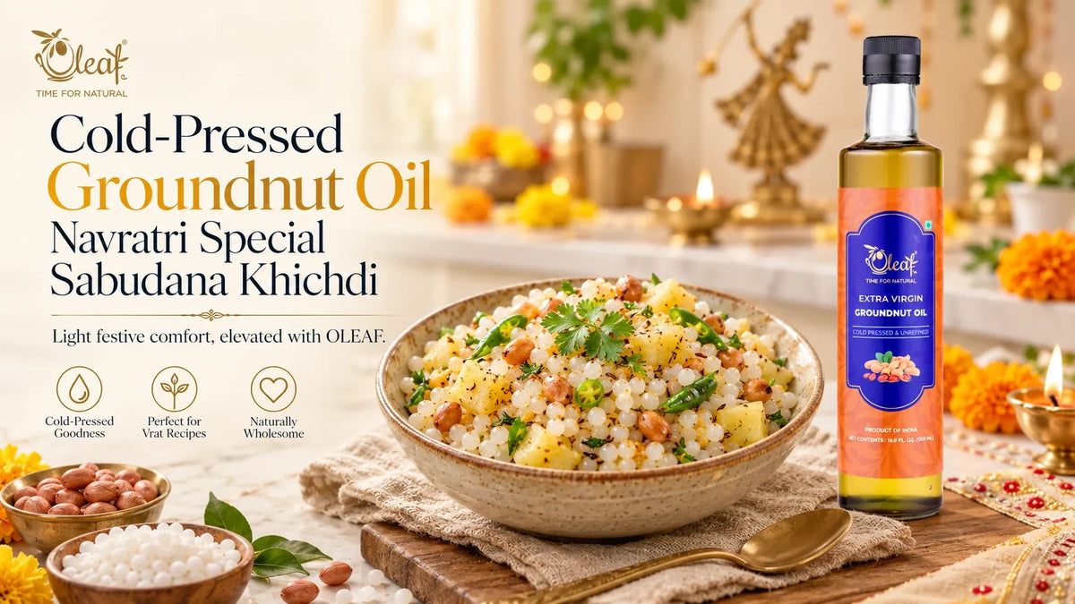 Sabudana Khichdi with OLEAF Cold-Pressed Groundnut Oil – A Light, Nutty & Delicious Indian Classic