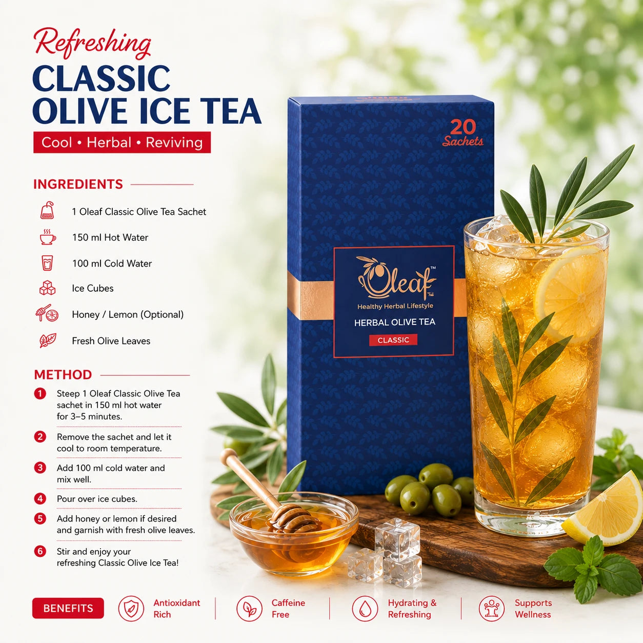 Herbal Olive Leaf Tea - Classic (Teabags)