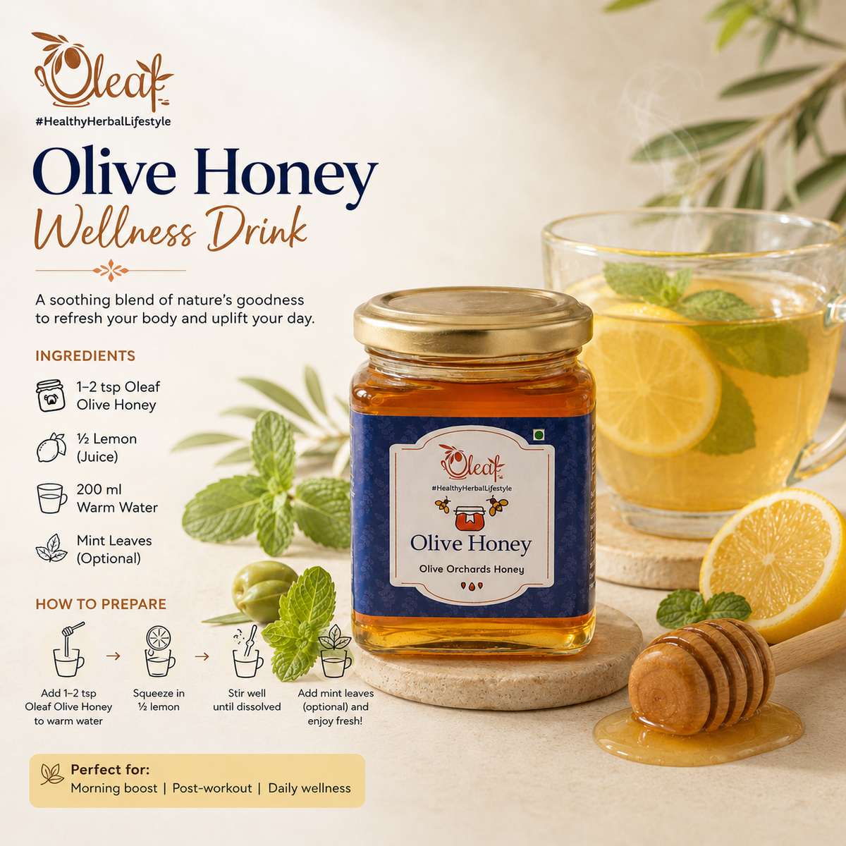 Oleaf Assorted Teabags (20 teabags) & 350 Gms Olive Honey Combo