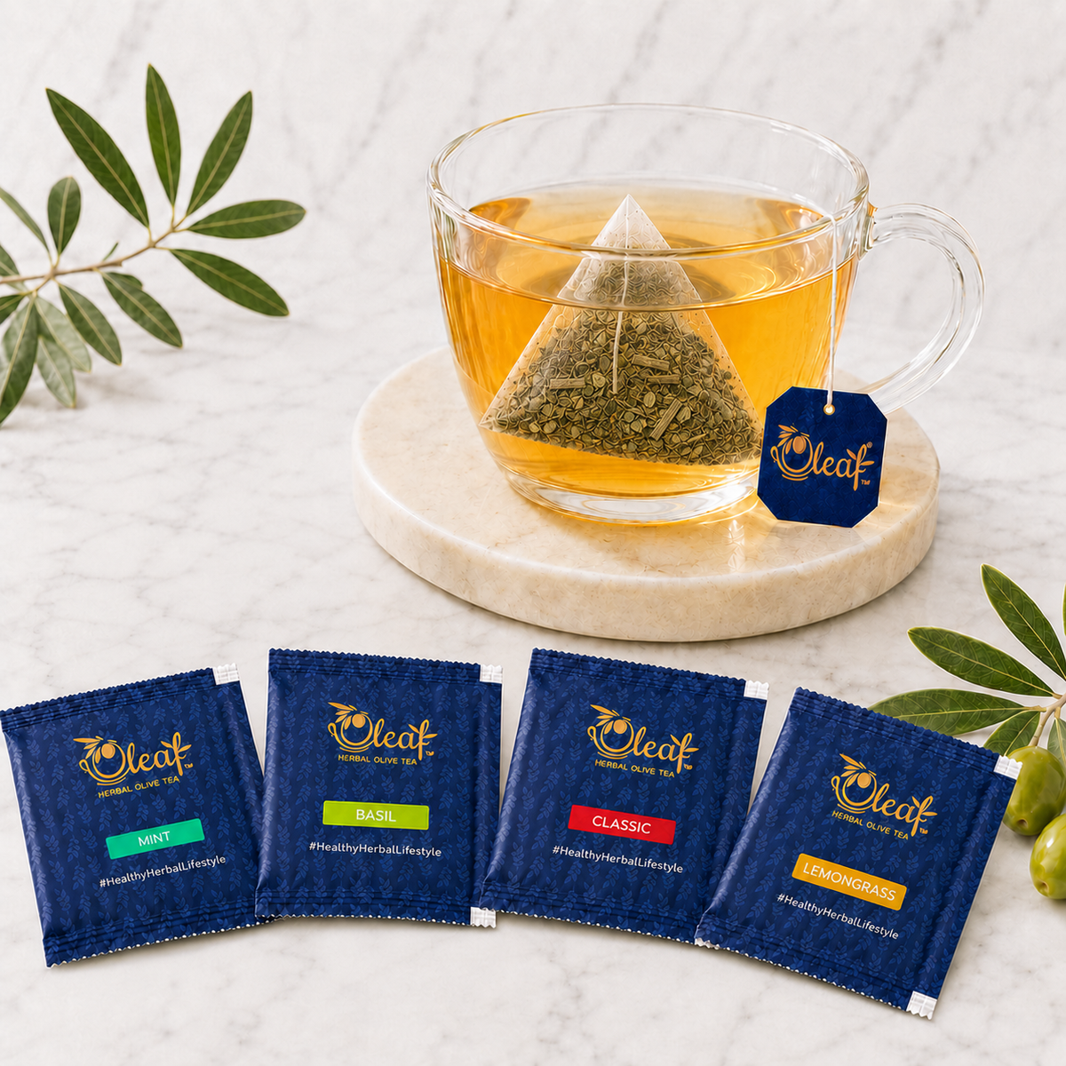 Oleaf Assorted Teabags (20 teabags) & 350 Gms Olive Honey Combo