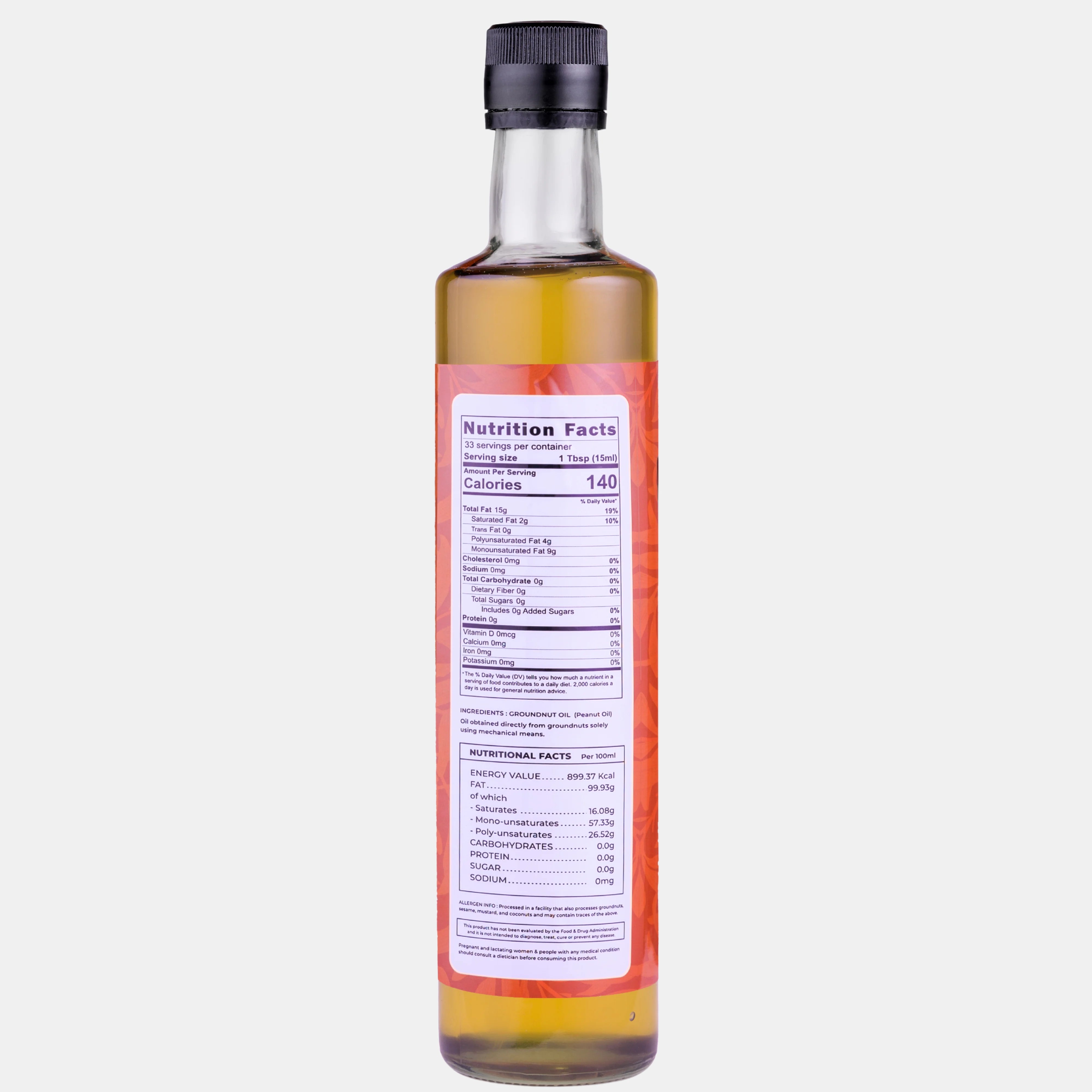 Extra Virgin Cold Pressed Groundnut Oil
