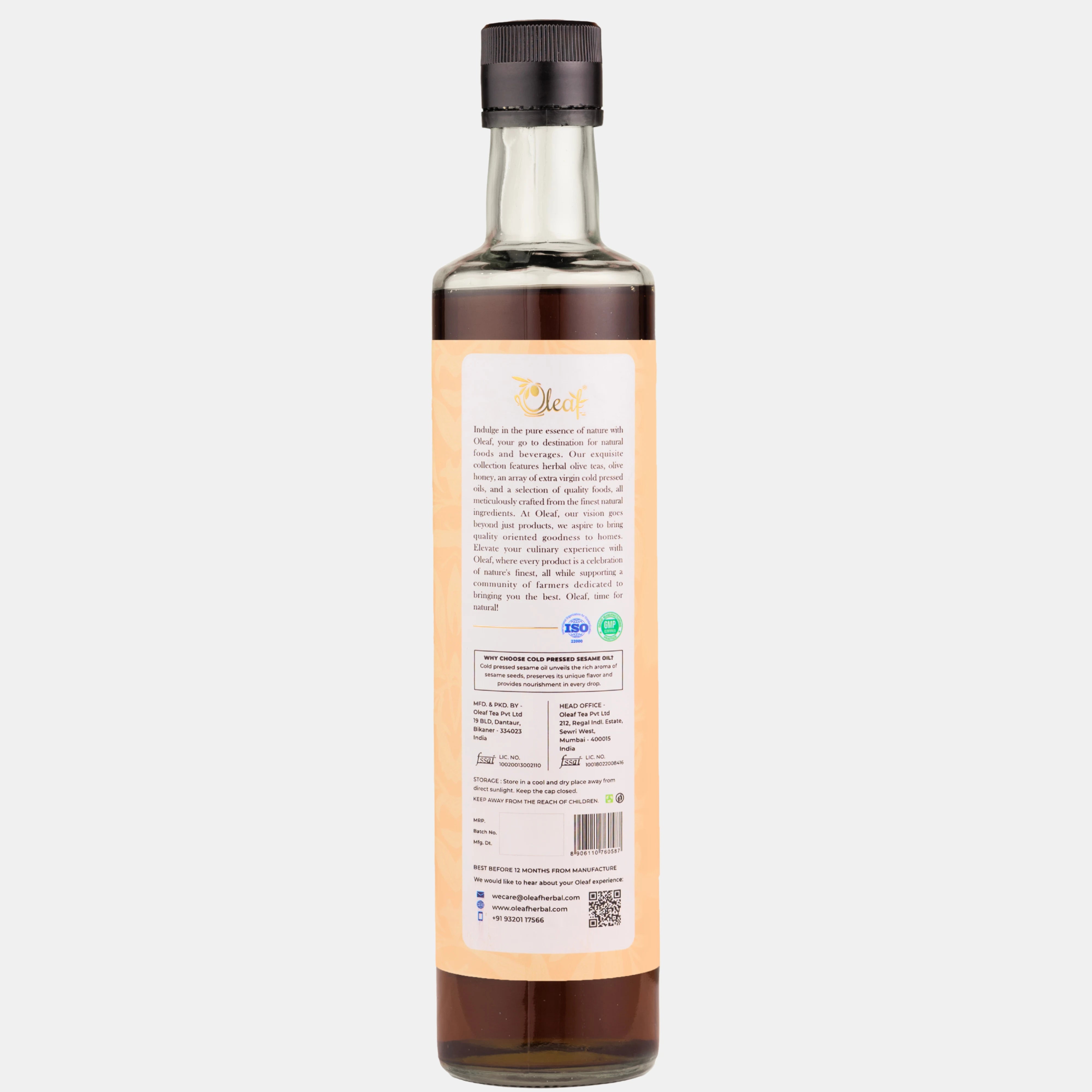 Extra Virgin Cold Pressed Sesame Oil