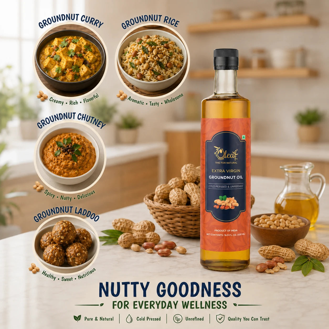 Extra Virgin Cold Pressed Groundnut Oil