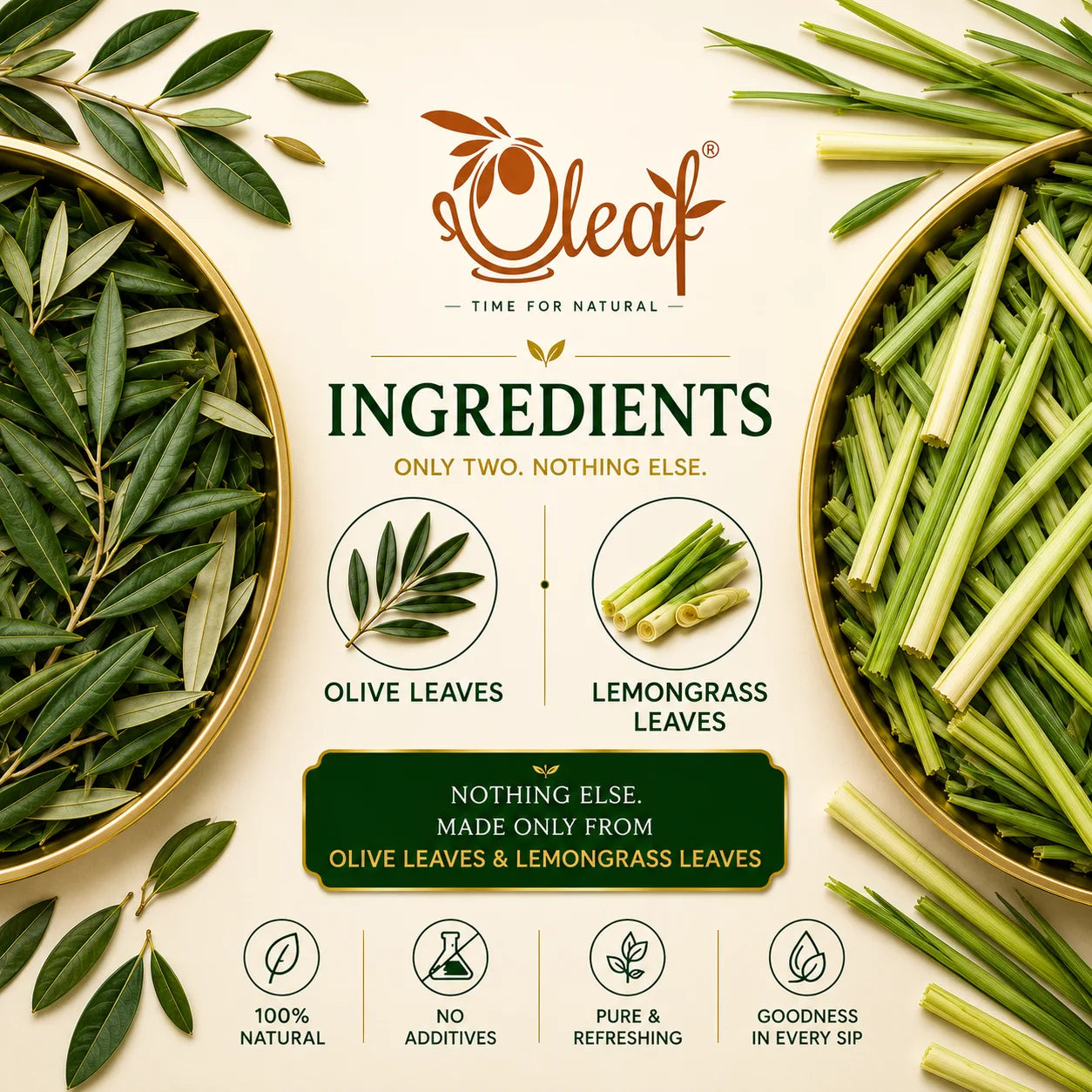 Herbal Olive Leaf Tea - Lemongrass (Teabags)