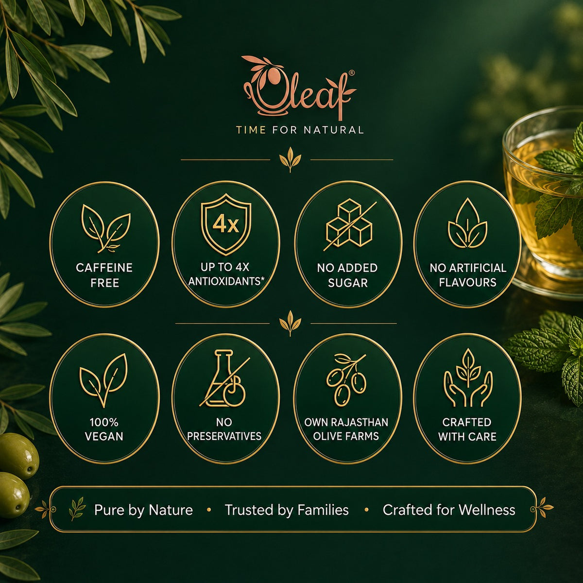 Oleaf Assorted Teabags (20 teabags) & 350 Gms Olive Honey Combo
