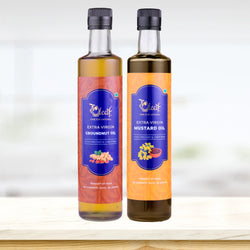 Extra Virgin Cold Pressed Groundnut Oil & Mustard Oil