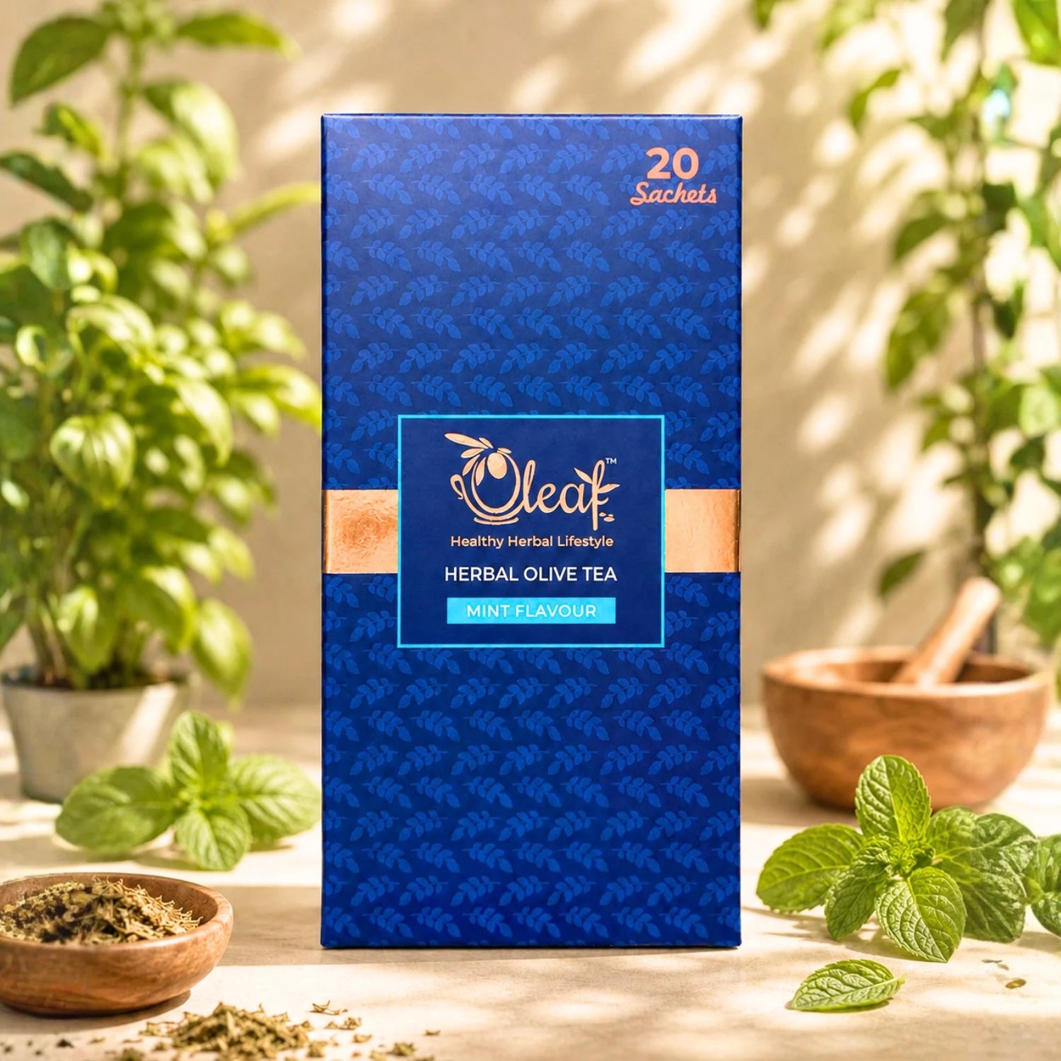 Herbal Olive Leaf Tea - Mint (Teabags)